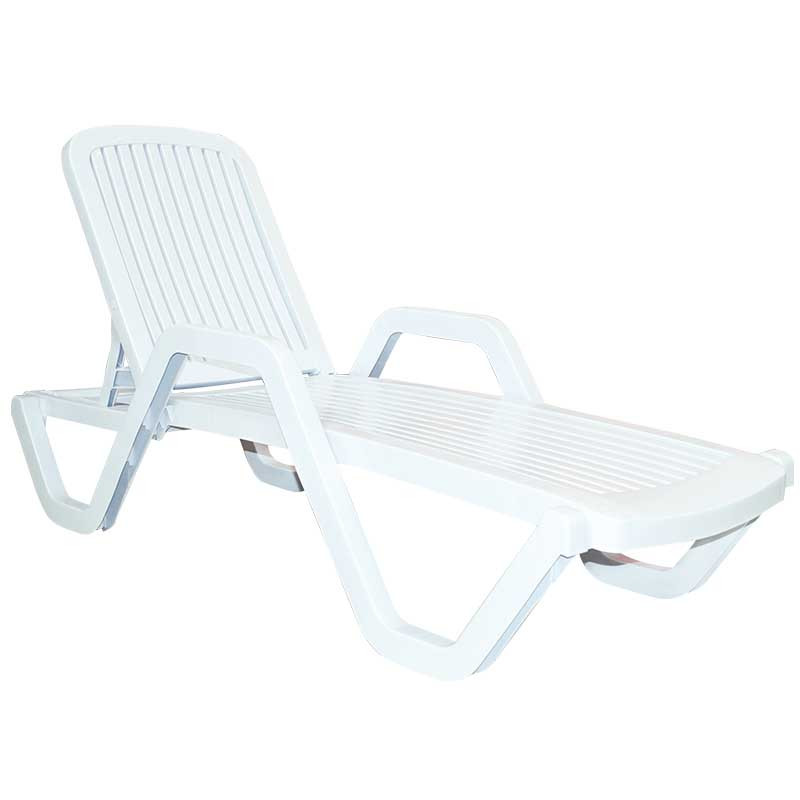 Transat Piscine Avec Accoudoir - Blanc 1 chaise de jardin perla rouge
