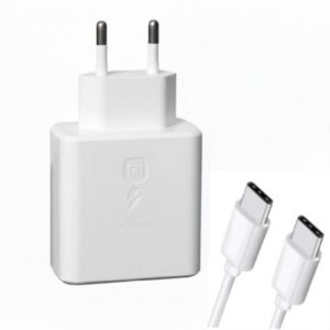 chargeur xiaomi rapide w pour smartphone avec port usb c blanc b