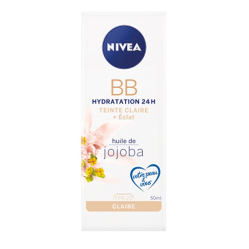 Nivea BB crème hydratation 24H huile de jojoba - claire - 50ml 1 nivea bb creme hydratation h huile de jojoba claire ml