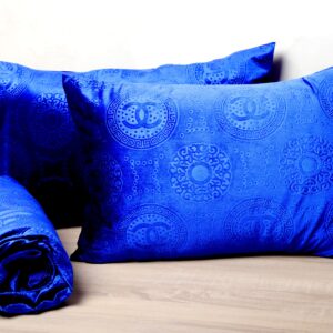 Drap 2 places en velours + 2 coussins