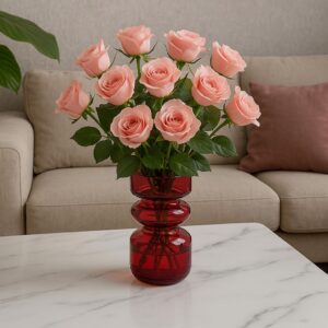 Vase En Verre Rouge