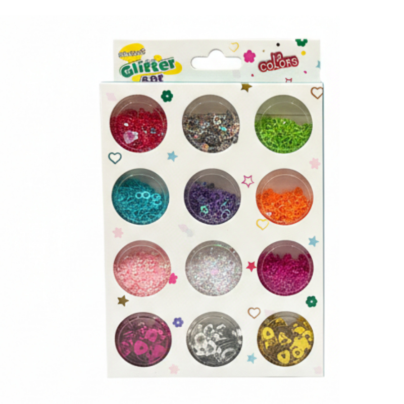12 Pots de Paillettes & Microbilles Colorées 1 Pots de Paillettes Microbilles Color es