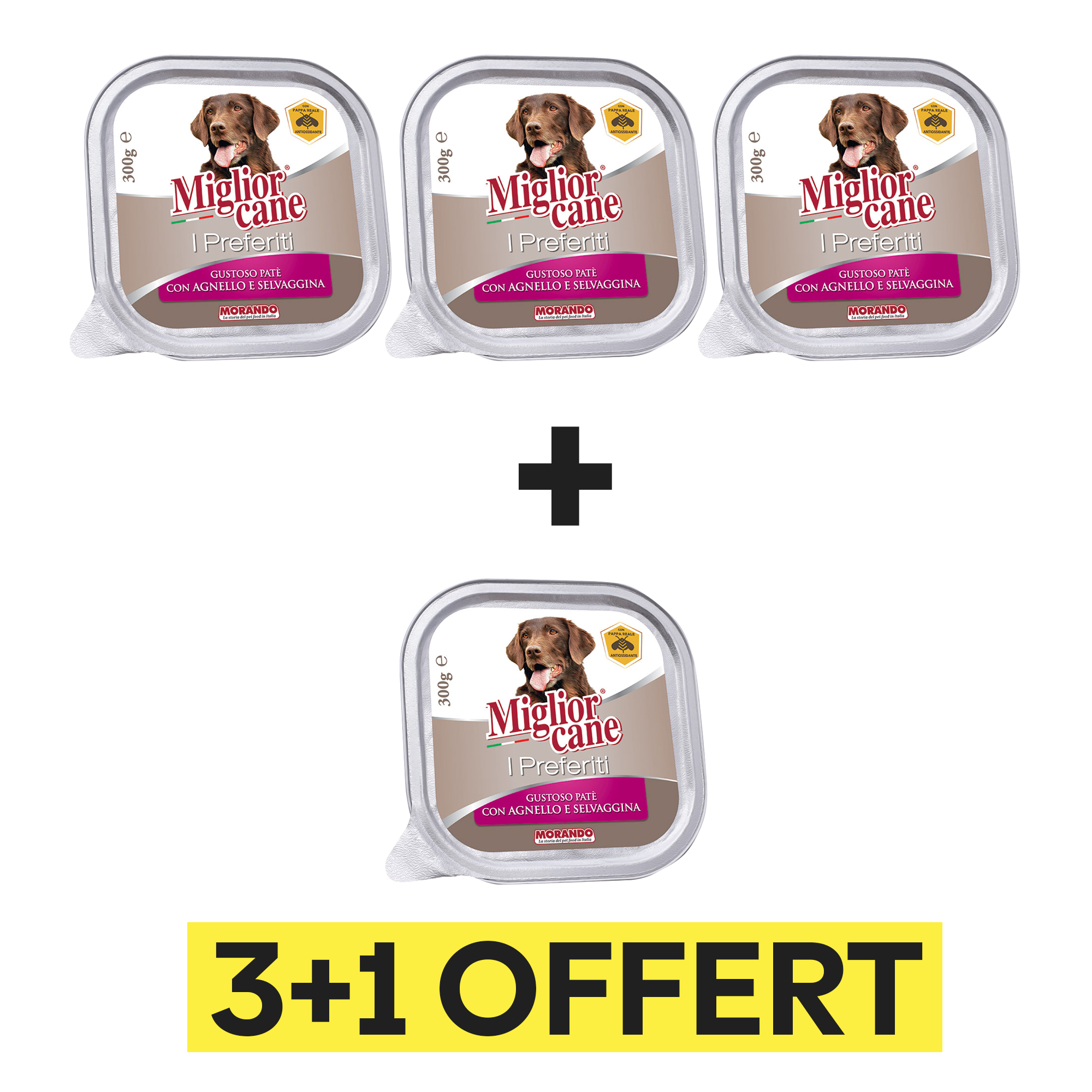 3 ACHETÉ = 1 OFFERT : MIGLIOR CANE BARQUETTE PATE D'AGNEAU ET GIBIER 300 Gr 1 3 ACHETÉ = 1 OFFERT : MIGLIOR CANE BARQUETTE PATE D'AGNEAU ET GIBIER 300 Gr