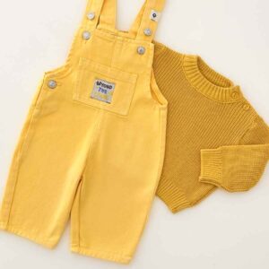 Ensemble Salopette BEYOND et Pull Tricot Jaune