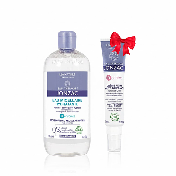 jonzac DUO eau micellaire hydratante 500 m + reactive crème riche apaisante 40ml OFFERTE 1 png