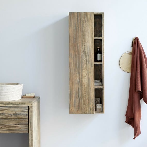Meuble Colonne salle de bain 140 x 55 cm avec portes et niche colonne 1 jpg