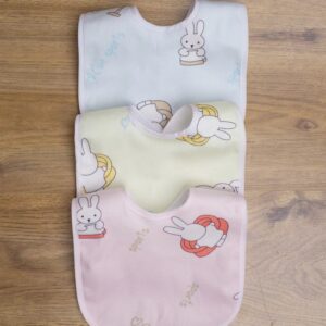 Lot de 3 bavoirs ( Jaune - Bleu - Rose )