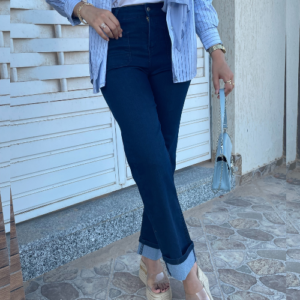 Jean straight avec révères grande taille