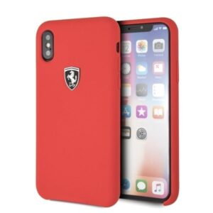 Étui en silicone Ferrari Hardcase pour iPhone X Off track ,rouge