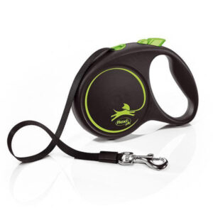 FLEXI - LAISSE BLACK DESIGN L 5M EN VERT