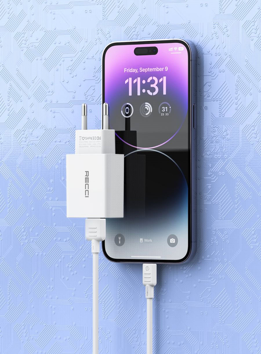 CHARGEUR RECCI ET MIRO CABLE RC58EL SET LIGHTNING 1 CHARGEUR RECCI ET MIRO CABLE RCEL SET LIGHTNING