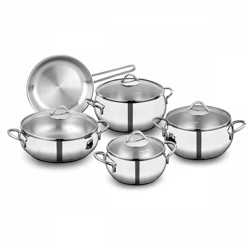 Set TOMBIK 9 Pièces A1800 KORKMAZ INOX 1810 1 cadeabfdccc