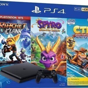 CONSOLE NOIR PS SLIM T + CTR + SPYRO + RATCHET CLANK