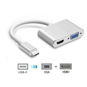 ADAPTATEUR USB TYPE C VERS HDMI & VGA &# GRIS