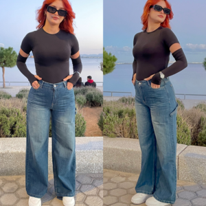 Jean baggy à poche marteau