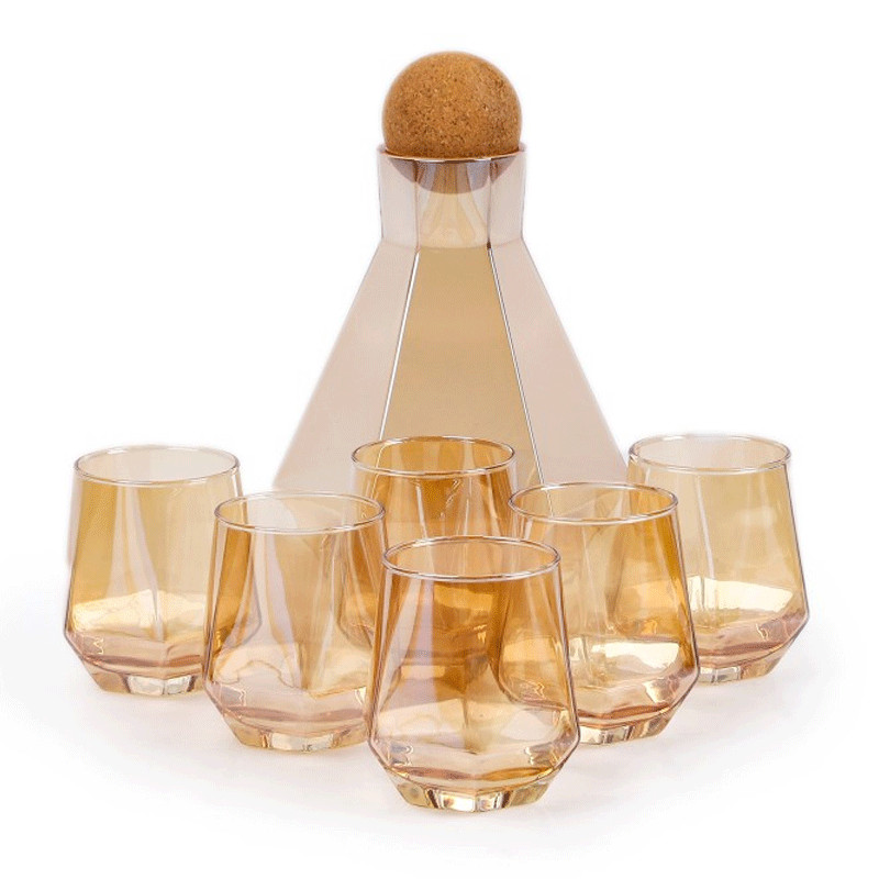 Service à Eau 7 Pièces Doré 1 assiettes calottes luminarc zelie cm blanc