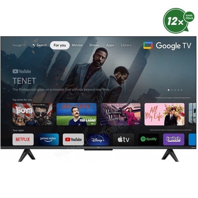 Téléviseur TCL C K QLED UHD Smart Google