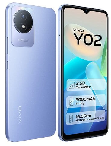 Smartphone Vivo Y02 (2+32Go) Bleu 1 Smartphone Vivo Y (+Go) Bleu