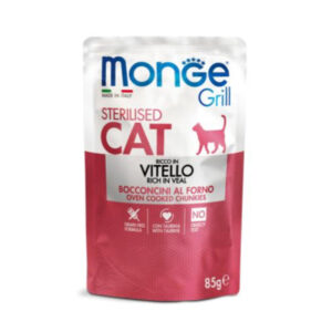 MONGE - POCHON CHAT STERILISE AU VEAU 85 GR
