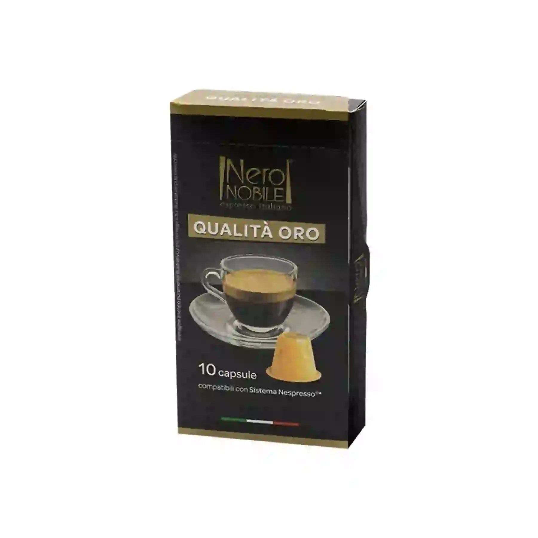 NeroNobile Qualità Oro NeroNobile – Boîte de 10 Capsules Compatibles Nespresso 1 NeroNobile Qualità Oro NeroNobile – Boîte de 10 Capsules Compatibles Nespresso