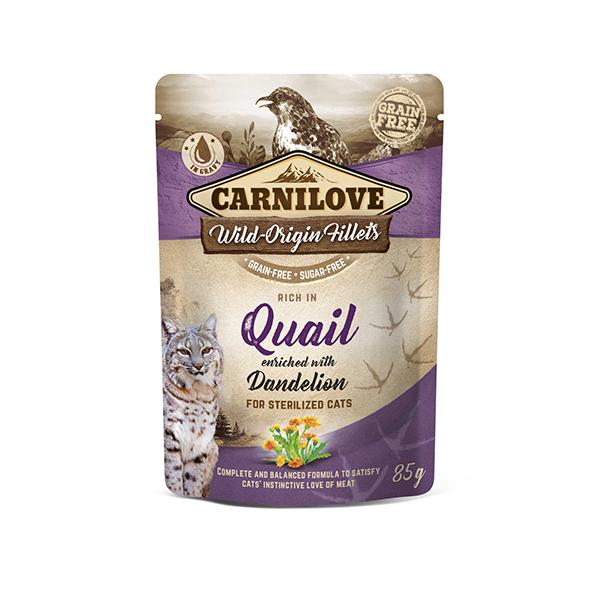 CARNILOVE - POCHON CHAT STERILISE AU QUAIL 85GR 1 CARNILOVE - POCHON CHAT STERILISE AU QUAIL 85GR
