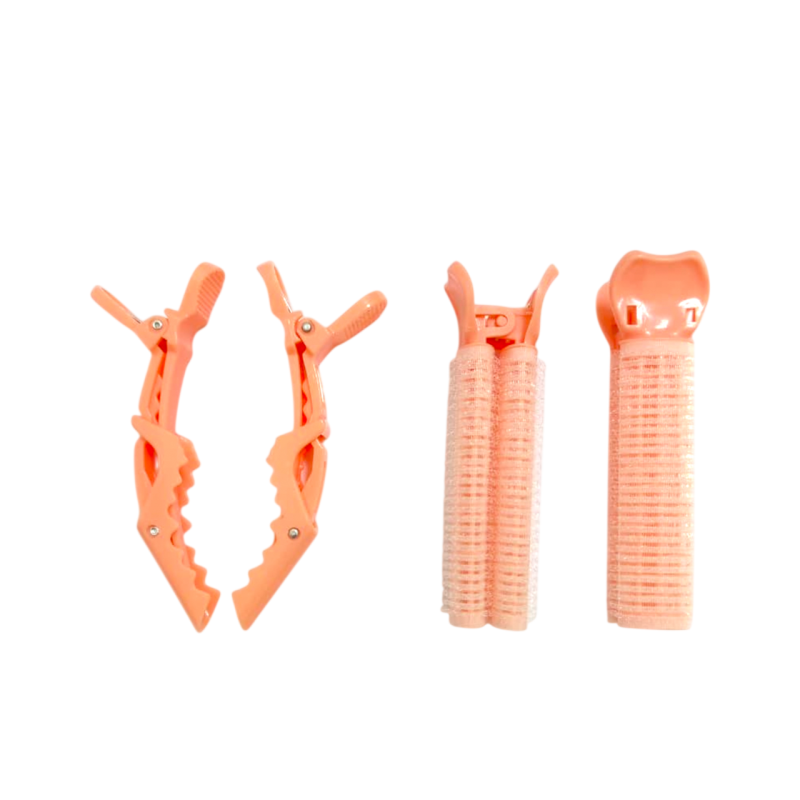 AZAL Lot de 2 pinces et 2 bigoudis en plastique HC221-3 1 AZAL Lot de pinces et bigoudis en plastique HC png
