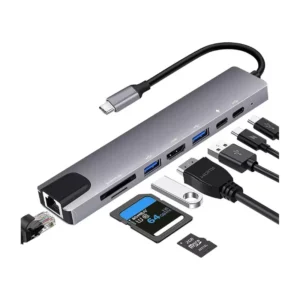 Mini Dockstation Hub en USB C vers HD TV + SD/TF + USB + USB/C + PD + RJ