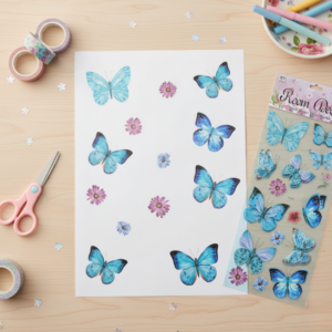 Autocollants Papillon Bleu