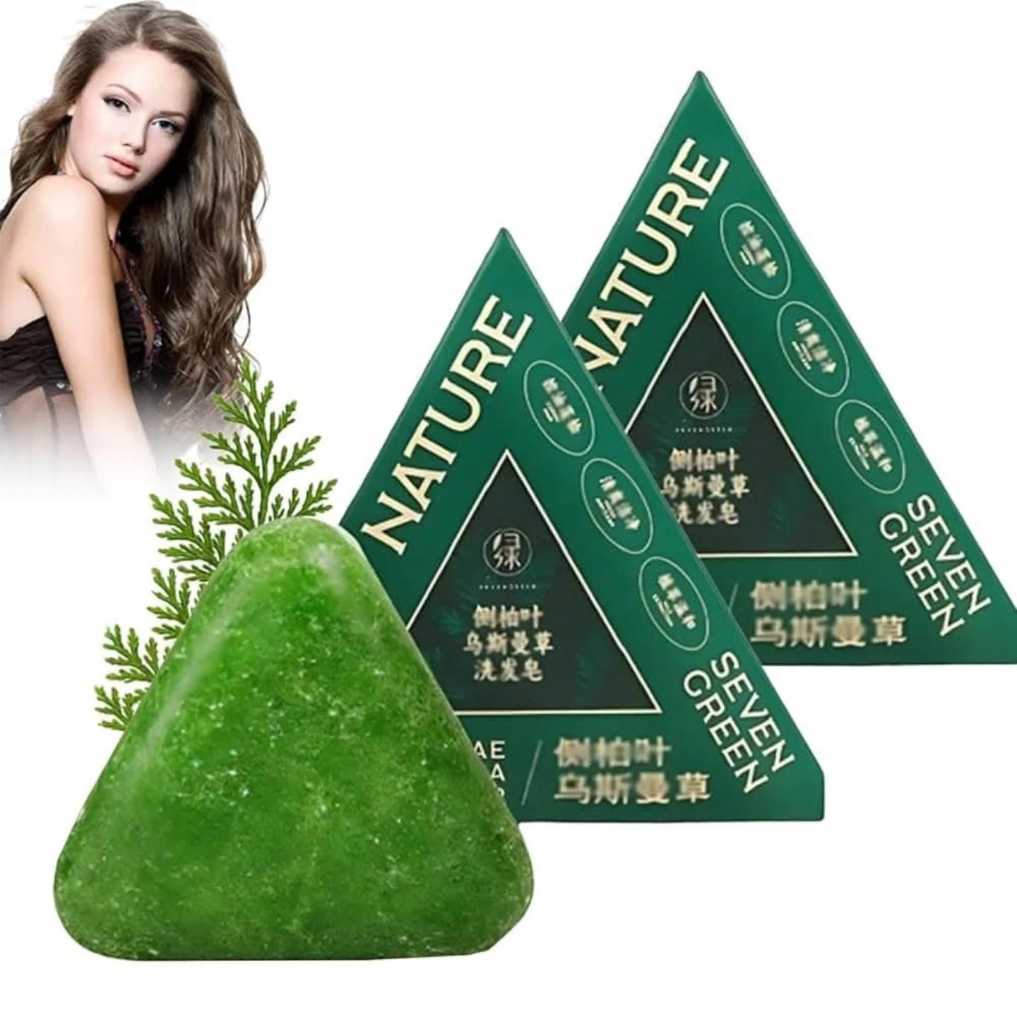 Nature Triangle Shampoo Bar, Usman Grass shampoo Bar, Calming & Strengthens Hair for Women and Mens 1 BA DCF BD A EFBAA