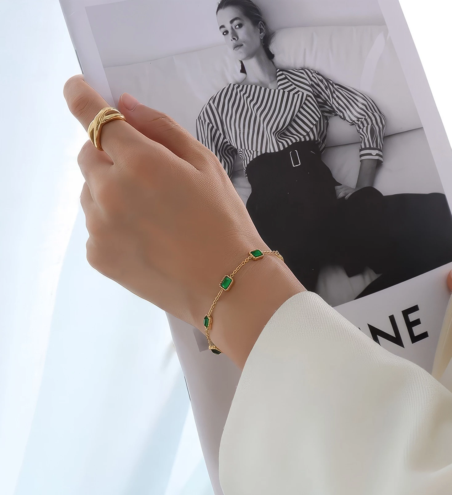 Bracelet Élégant – Pierre Rectangulaire ✨ 1 BR FN webp