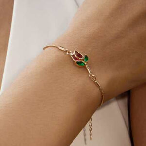 BRACELET THE PLUCKED RED ROSE