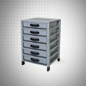 CAISSON MULTI USAGE TIROIRS METALLISE/NOIR