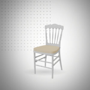 CHAISE NAPOLÉON BLANC AVEC COUSSINS BEIGE