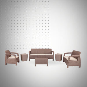 SALON CARTHAGE PLACES (TABOURETS COFFRES) TAUPE