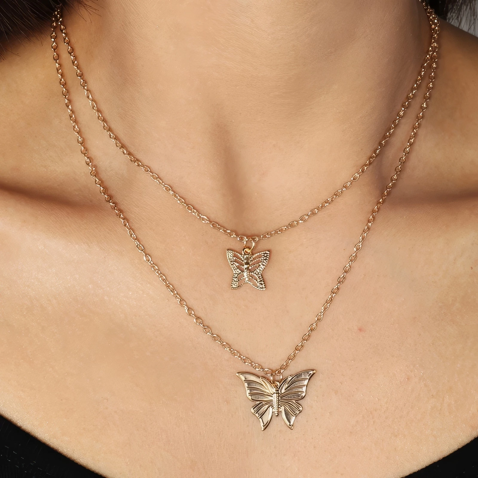 Collier Double Papillon – Style Élégant 1 CL FN Collier webp