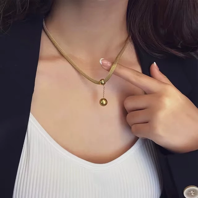 Collier Élégant Maille Tressée 1 CL FN webp