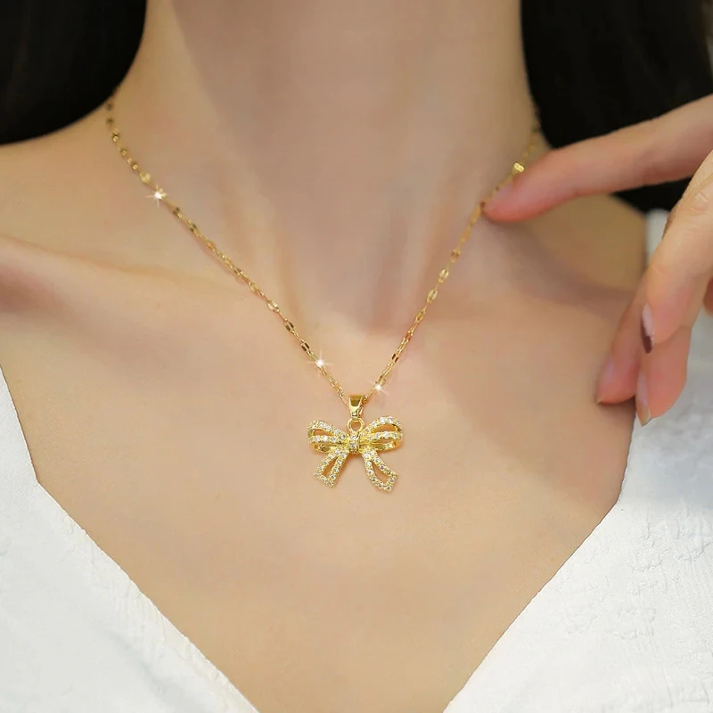 Collier Nœud Pavé de Zircon ✨ 1 CL FN webp