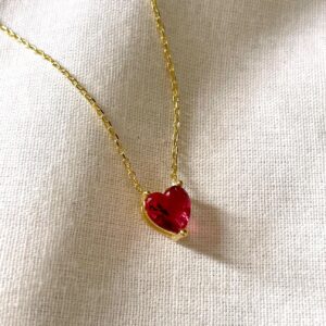 COLLIER SMALL RED HEART
