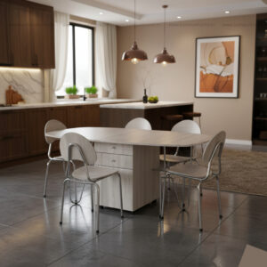 PACK TABLE A TIROIR GM ( cm x cm ) + CHAISES FAMILIA CHENE BRUT