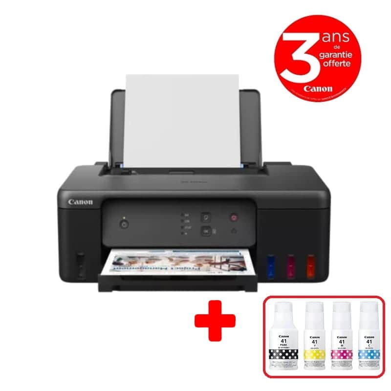 Canon PIXMA G1430 – Imprimante à réservoir Intégré Monofonction Couleur 1 Canon PIXMA G – Imprimante à réservoir Intégré Monofonction Couleur