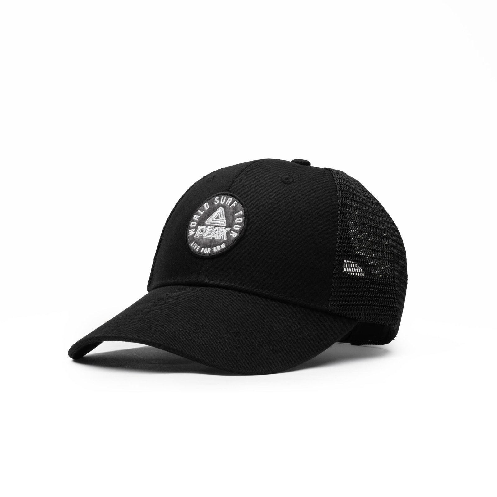 CASQUETTE PEAK 1 Casquette Trucker Noire Peak Patch Rond Brod