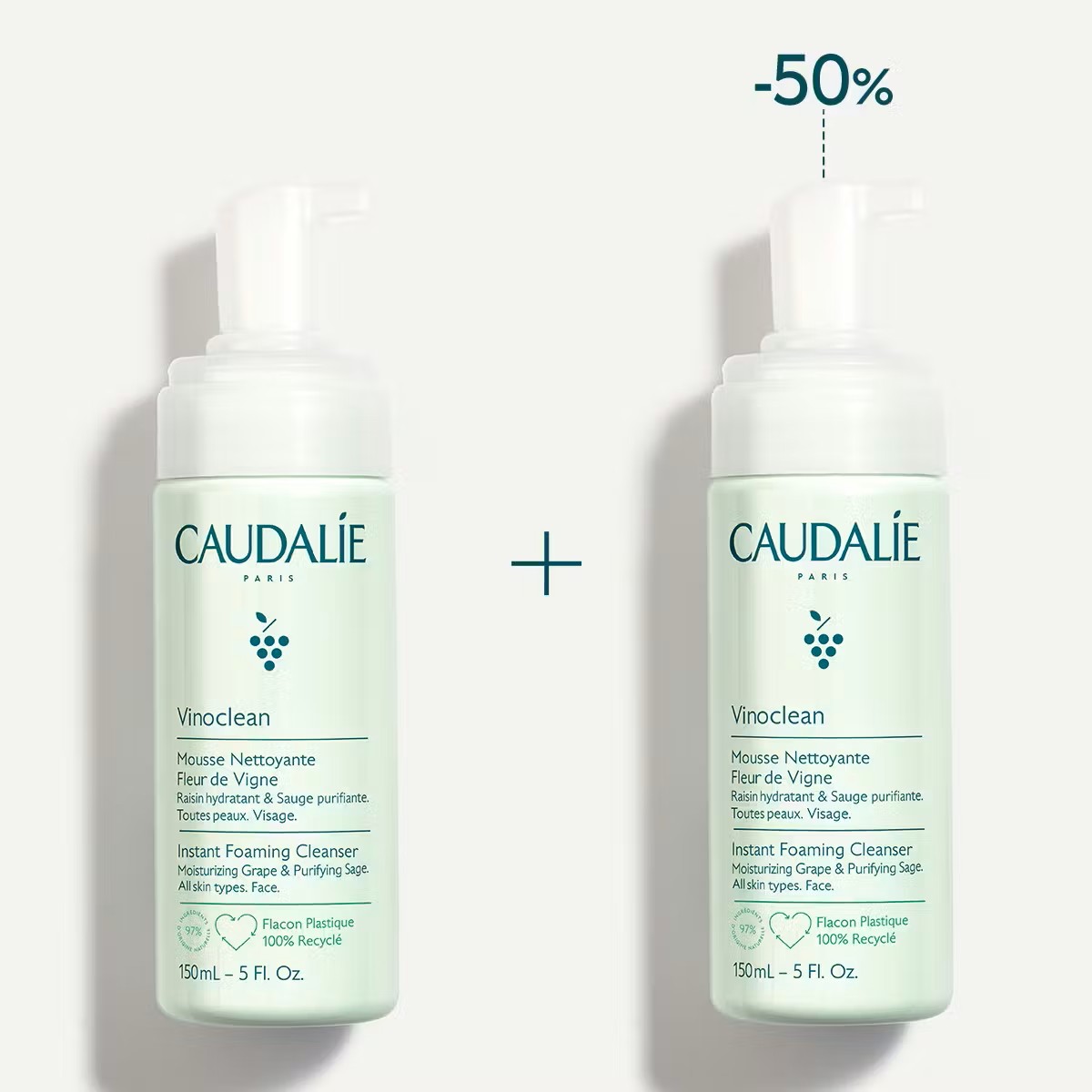 Caudalie Vinoclean – Duo mousse nettoyante fleur de vigne 1 Caudalie Vinoclean Duo mousse nettoyante fleur de vigne jpg