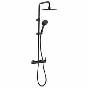 Colonne de douche WIRQUIN Noir avec inverseur et mitigeur thermostatique BLACK ROMA COMFORT webp