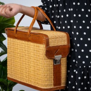 DARIDO couffin valise cuir noisette