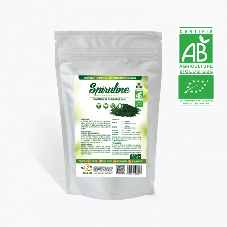eden life spiruline 50 gr paillettes 1 EDEN LIFE Spiruline Paillettes g maparatunisie webp