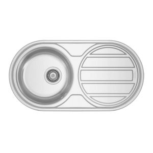 EVIER INOX MONOBAC ROND AVEC EGOUTOIR ENCASTRE png