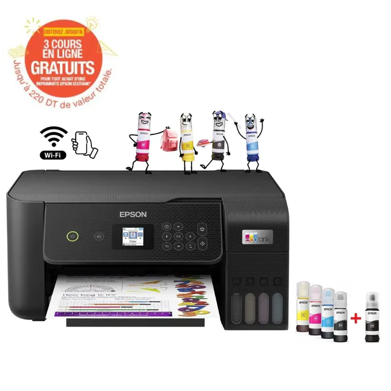 Epson EcoTank L3260 – Imprimante (3en1) Couleur Wifi 1 Epson EcoTank L – Imprimante (en) Couleur Wifi