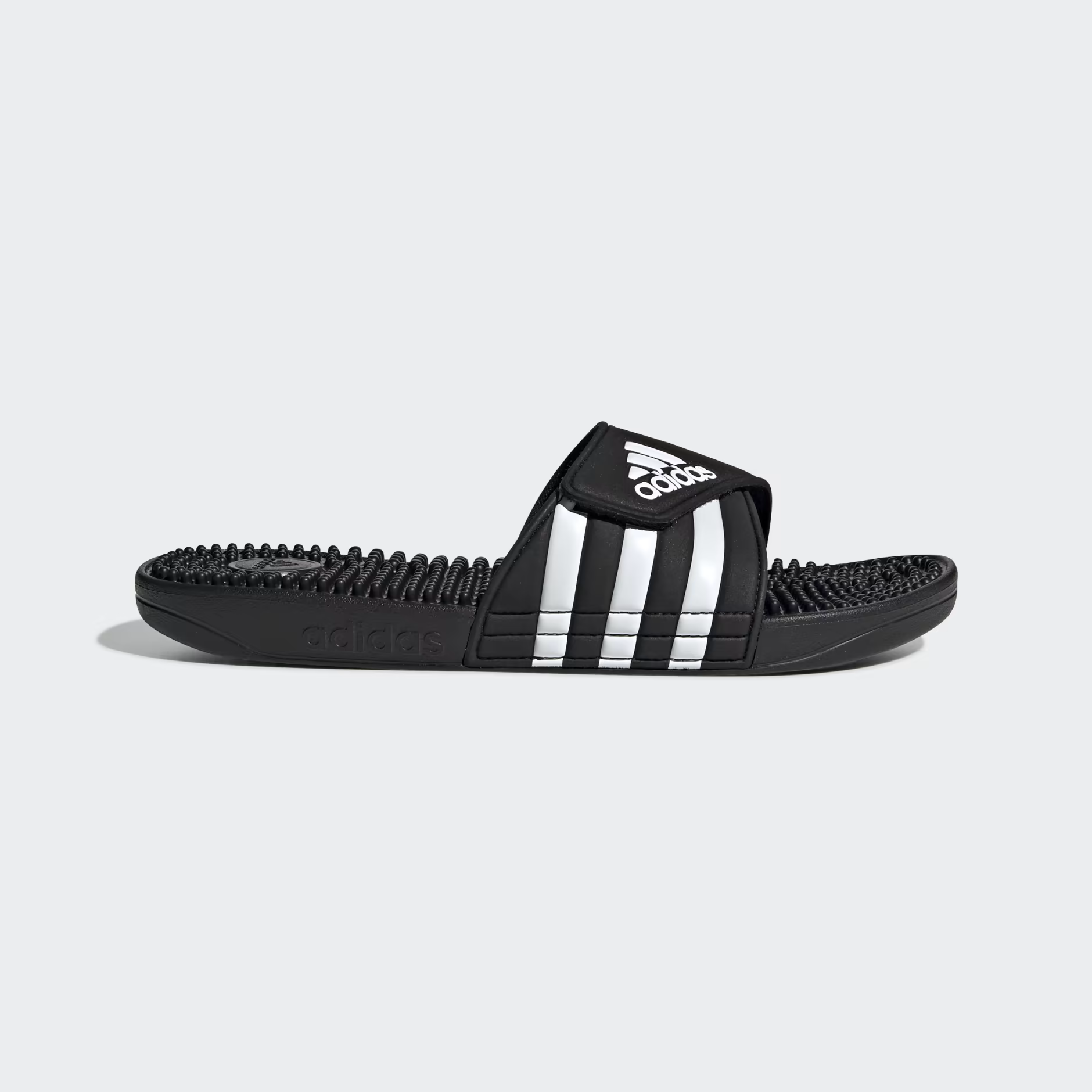 Claquette Adidas " Adissage " Noir - Rayures blanches 1 F standard