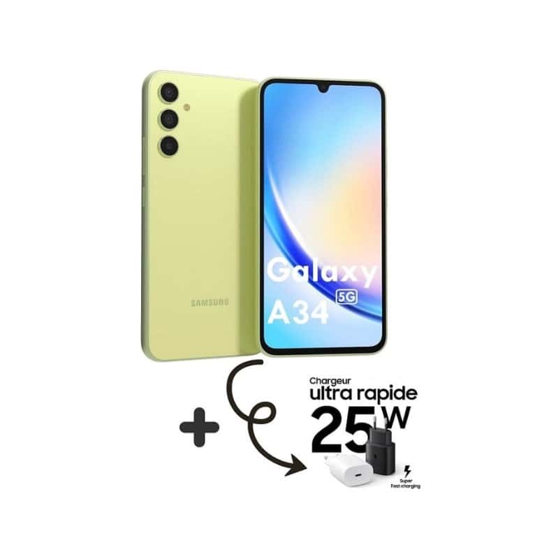 Smartphone Samsung Galaxy A34 5G (8+128Go) Vert 1 Smartphone Samsung Galaxy A G (+Go) Vert