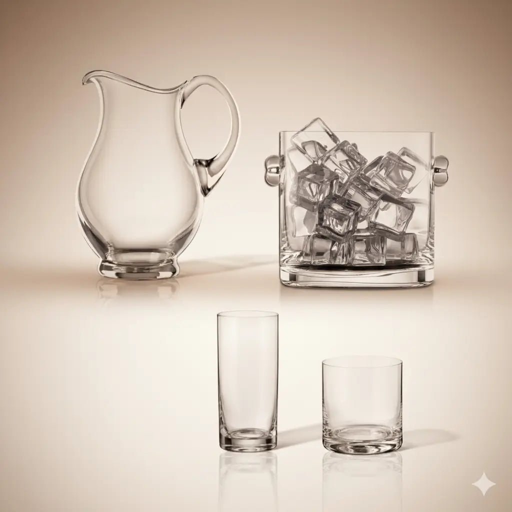 Set Fresh 14 Pièces LARUS – Pichet, Seau à Glace, 6 Verres 320ml & 6 Long Drink 350ml 1 Gemini Generated Image kweckweckw